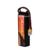 Side view of 4200mAh 6S lipo pack showing hard case design and carrying handle studio shot