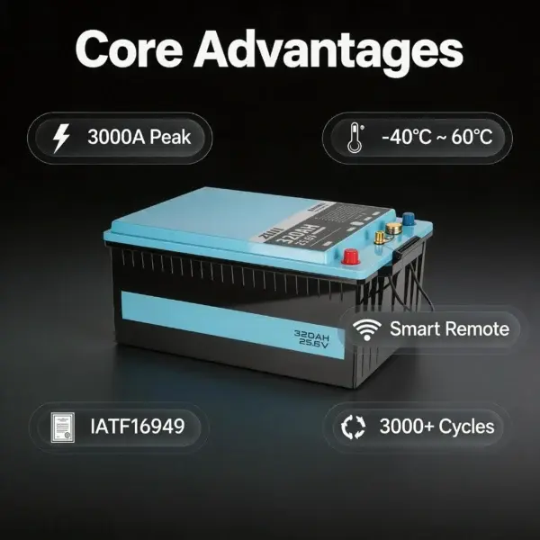 IATF16949 Certified 24V 280Ah Truck Parking Starter Battery & Start-Stop Phosphate Lifepo4 Battery Pack | WES Battery