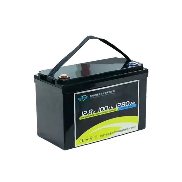 WES12V-100Ah-LiFePO4-Lead‑Acid-Replacement-Battery-1.webp WES 12.8V 100Ah LiFePO4 Battery — 1280Wh, 100A Peak