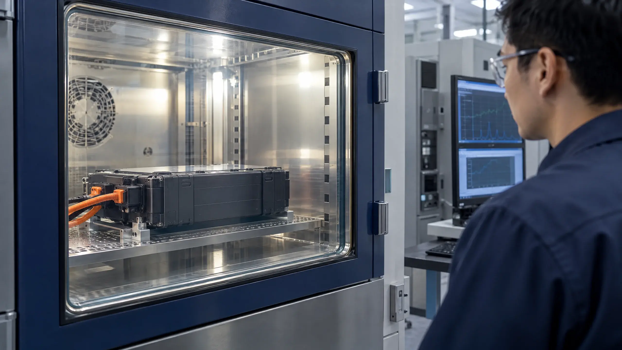 LIHV drone battery undergoes controlled environmental validation before OEM production approval.